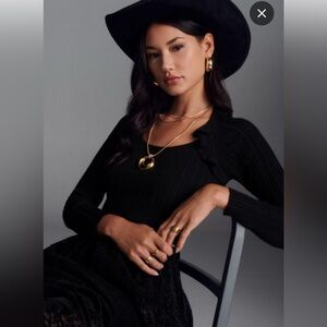 NWOT Anthropologie Maeve Square Neck Sweater, Size XXS.